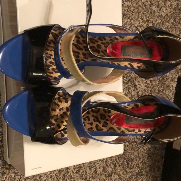 Fredricks of Hollywood blue and black shoes - Picture 1 of 8